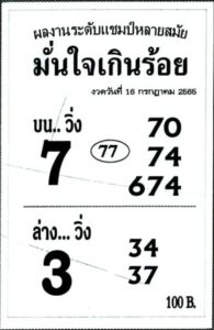 เลขดี หวยมั่นใจเกินร้อย