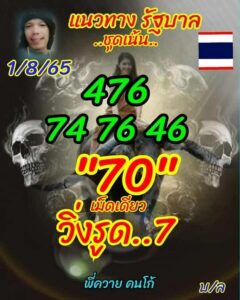 เลขเด็ด หวยลูกพ่อวิษณุกรรม1/8/65