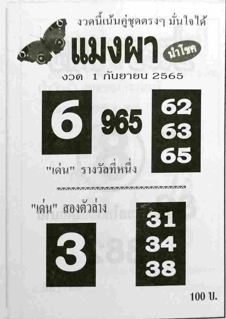 เลขเด็ด หวยแมงผา1-9-65