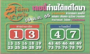 เลขเด็ด หวยมังกรเมรัย16-10-65