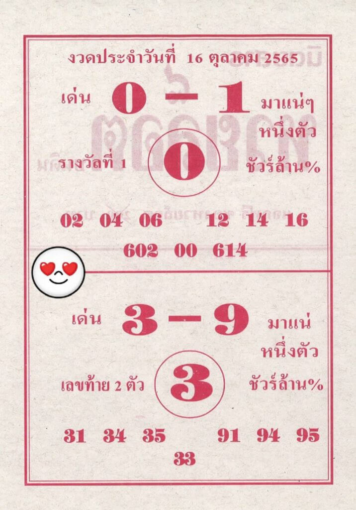 เลขเด็ด หวยล็อต16-10-65