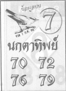 หวยนกตาทิพย์ 1-7-66