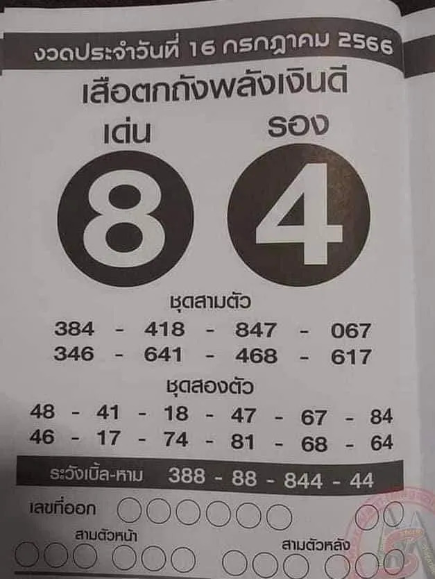 เสือตกถังงวดนี้ 16-7-66