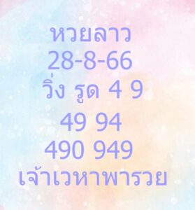 หวยลาวสด 28-8-66