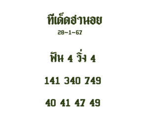 ทีเด็ดฮานอย 28-1-67