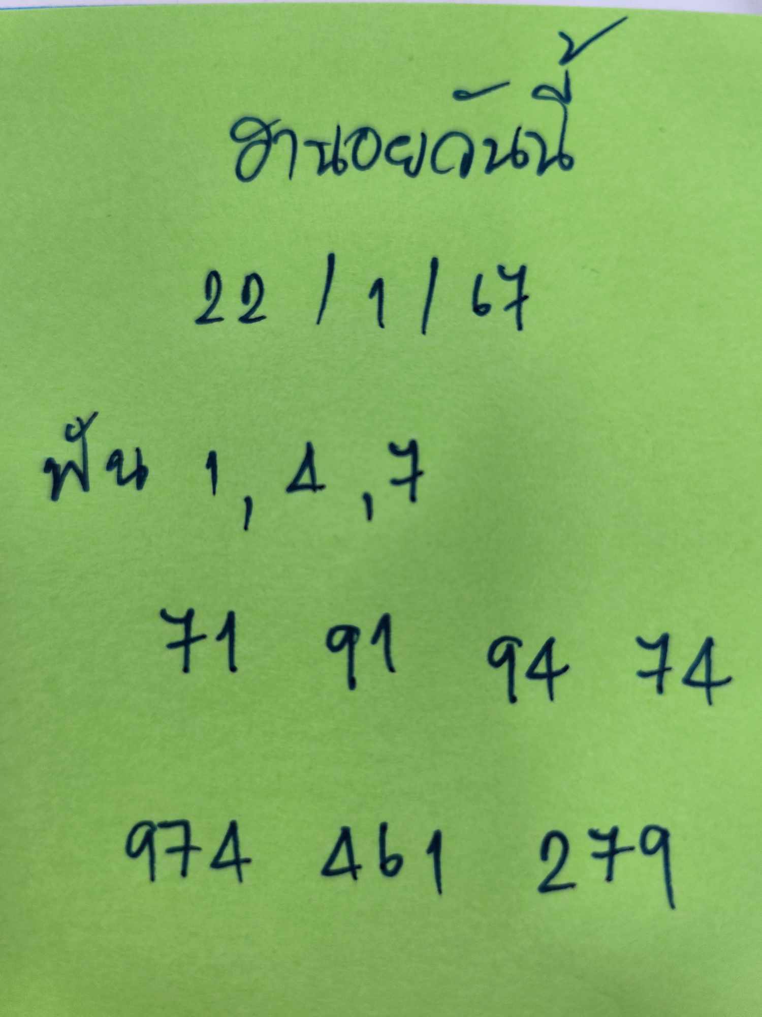 เลขฮานอยงวดนี้ 22-1-67